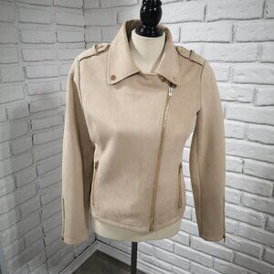 Solitare Ladies Size Small Tan Full Zip Closure Fully Lined Short Jacket